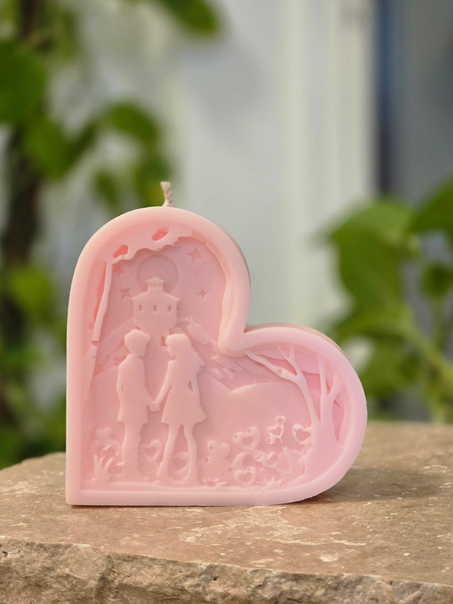 Couple in Heart Candle